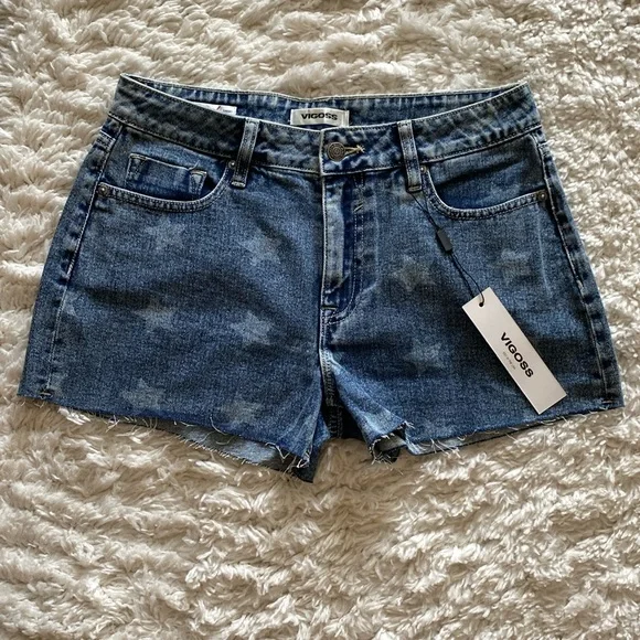 Vigoss Blue Star Jean Shorts - Picture 2 of 8